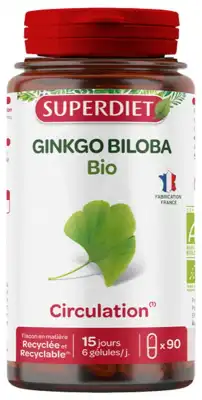 Superdiet Ginkgo Biloba Bio Gélules B/90 à Colomiers