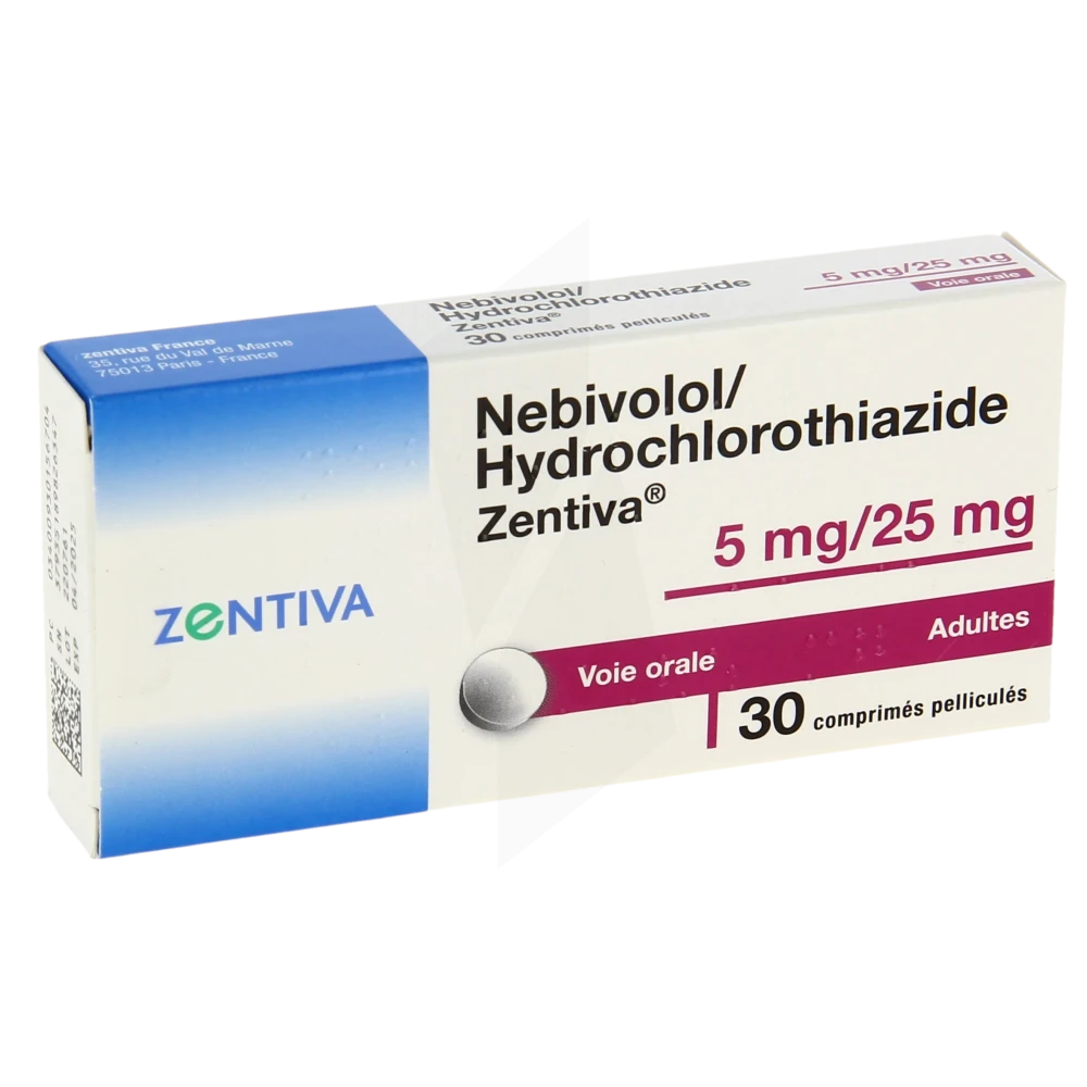 Nebivolol/hydrochlorothiazide Zentiva 5 Mg/25 Mg, Comprimé Pelliculé