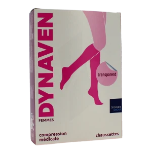 Sigvaris Dynaven Transparent Chaussette Classe 2 Femme Beige Bronzé Long L