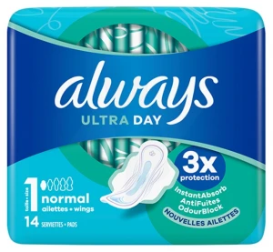 Always Ultra Serviette Périodique Avec Ailettes Normal Paquet/14