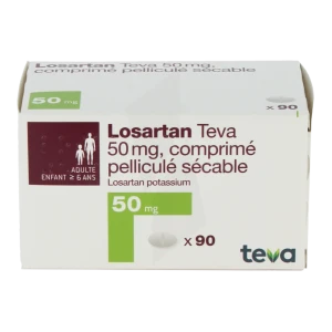 Losartan Teva 50 Mg, Comprimé Pelliculé Sécable