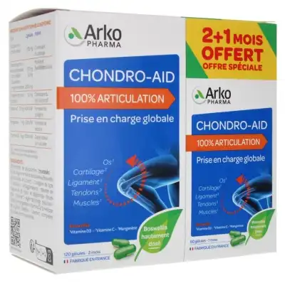 Chondro-aid 100% Articulations 2 Mois + 1 Offert 180 Gélules à La Ricamarie