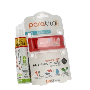 Parakito Bracelet Anti-moustique Junior Sport +spray Offert 30ml