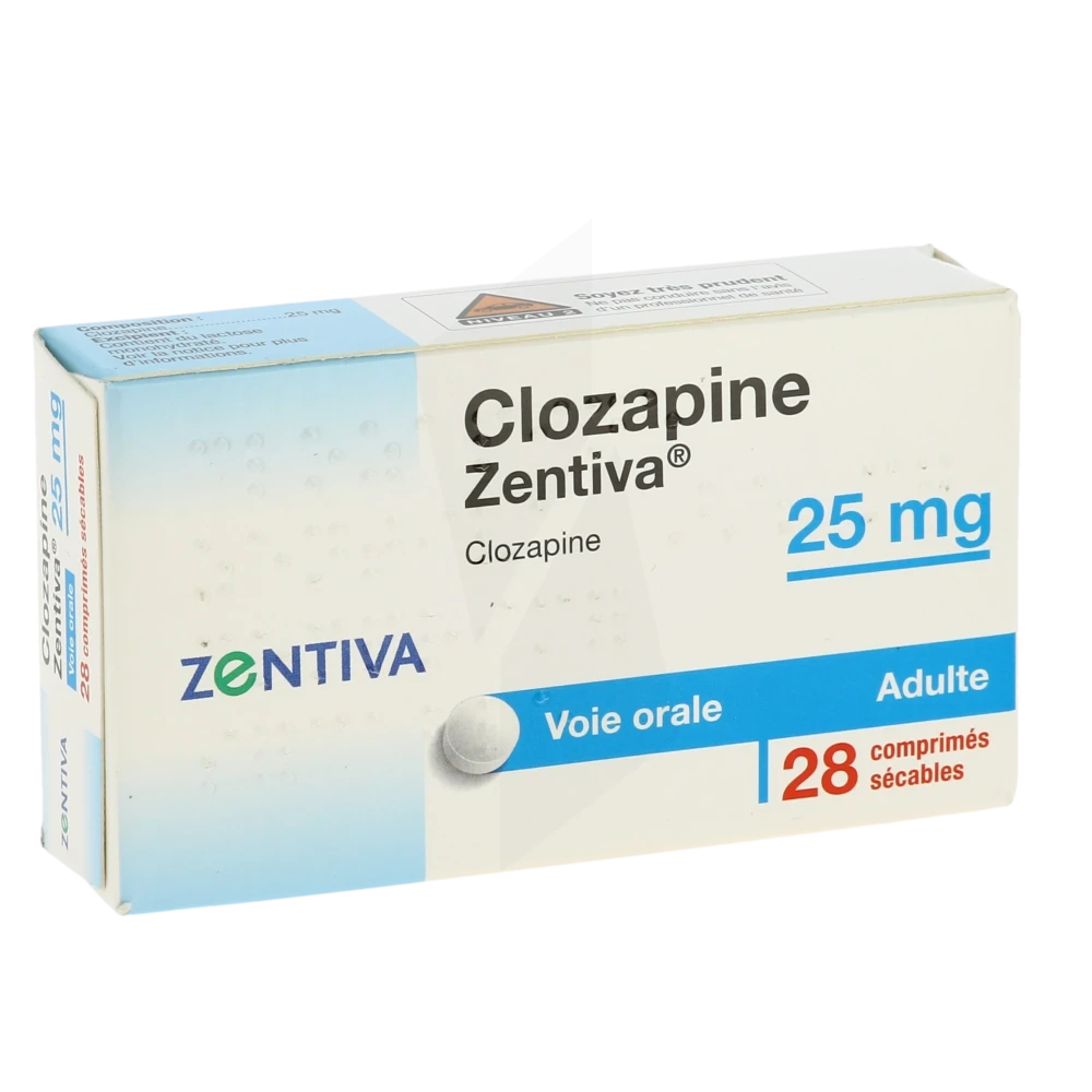 Clozapine Zentiva 25 Mg, Comprimé Sécable