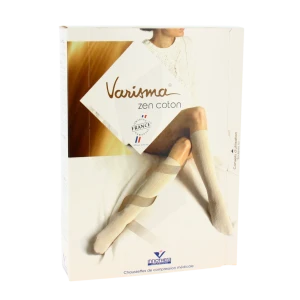 Varisma® Zen Coton Classe Ii Chaussettes Beige Clair Taille 1 Normal Pied Fermé