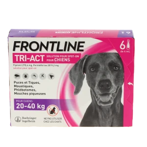 Frontline Tri-act Solution Pour Spot-on Pour Chiens 20 - 40 Kg, Solution Pour Spot-on