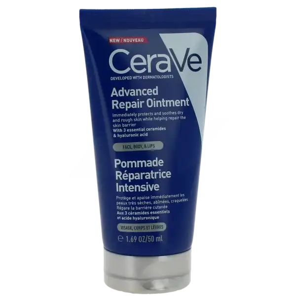 Cerave Pommade Réparatrice Intensive Visage Et Corps Pour Les Peaux Très Sèches Abîmées Craquelées Tube/48g