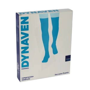 Sigvaris Dynaven Semi-opaque Fin Bas Auto-fixants Morpho- Classe 2 Homme Noir Normal Xl