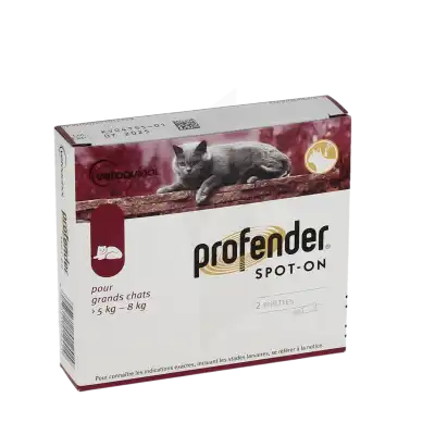 Profender Spot-on Solution externe grand chat 2Pipettes/1,12ml