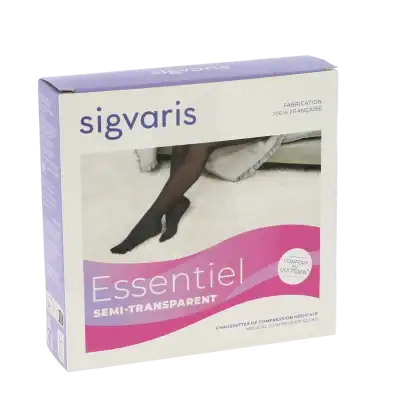 Sigvaris Essentiel Semi-transparent Chaussettes  Femme Classe 2 Noir X Large Long à HEROUVILLE ST CLAIR