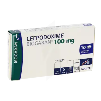 CEFPODOXIME BIOGARAN 100 mg, comprimé pelliculé