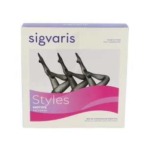 Sigvaris Styles Motifs Carreaux Collant Classe 2 Femme Noir Normal L