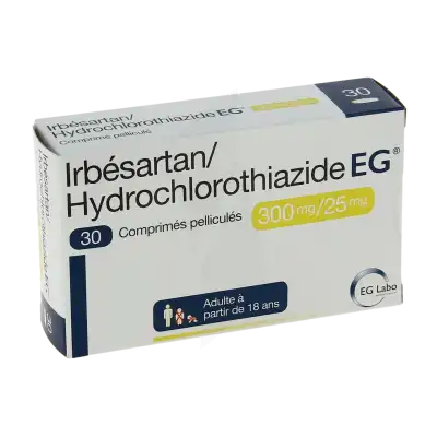Irbesartan/hydrochlorothiazide Eg 300 Mg/25 Mg, Comprimé Pelliculé à Abbeville