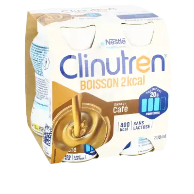 Clinutren Boisson 2 kcal Nutriment Café 4 Bouteilles/200ml