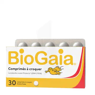 Biogaia Lactobacillus Reuteri Protectis Comprimés à Croquer Fraise B/30 à BOUILLARGUES