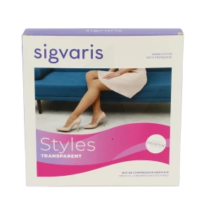 Sigvaris Styles Transparent Collant  Femme Classe 2 Noir Small Long