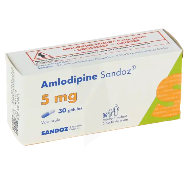 Amlodipine Sandoz 5 Mg, Gélule