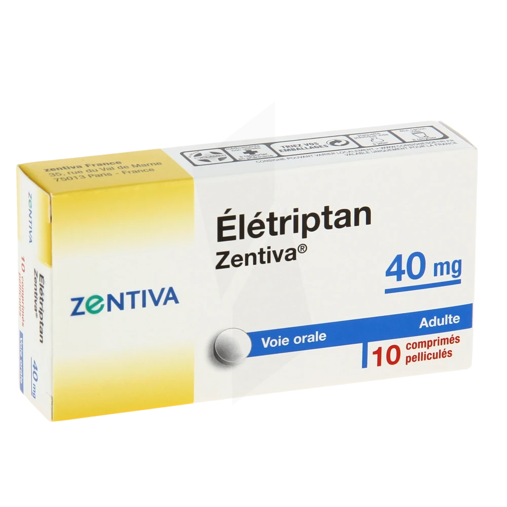 Eletriptan Zentiva 40 Mg, Comprimé Pelliculé