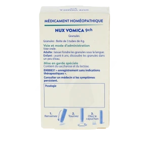 Nux Vomica 9ch 3tubes Boiron