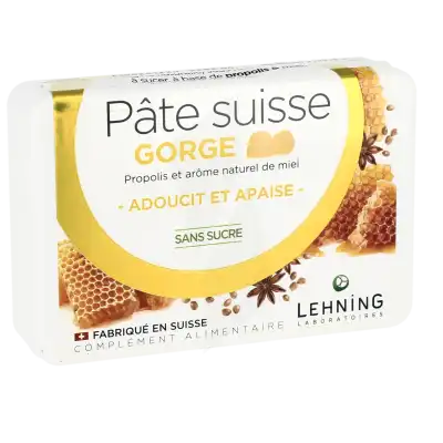 Lehning Pâte Suisse Gorge Adoucit Et Apaise Pastilles à Sucer Sans Sucre B/50g à Le havre