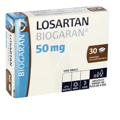 Losartan Biogaran 50 Mg, Comprimé Pelliculé Sécable à TOULON