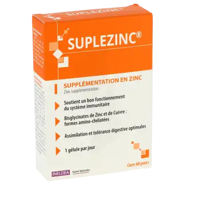 Suplezinc Supplémentation En Zinc Gélules B/60 à Cholet