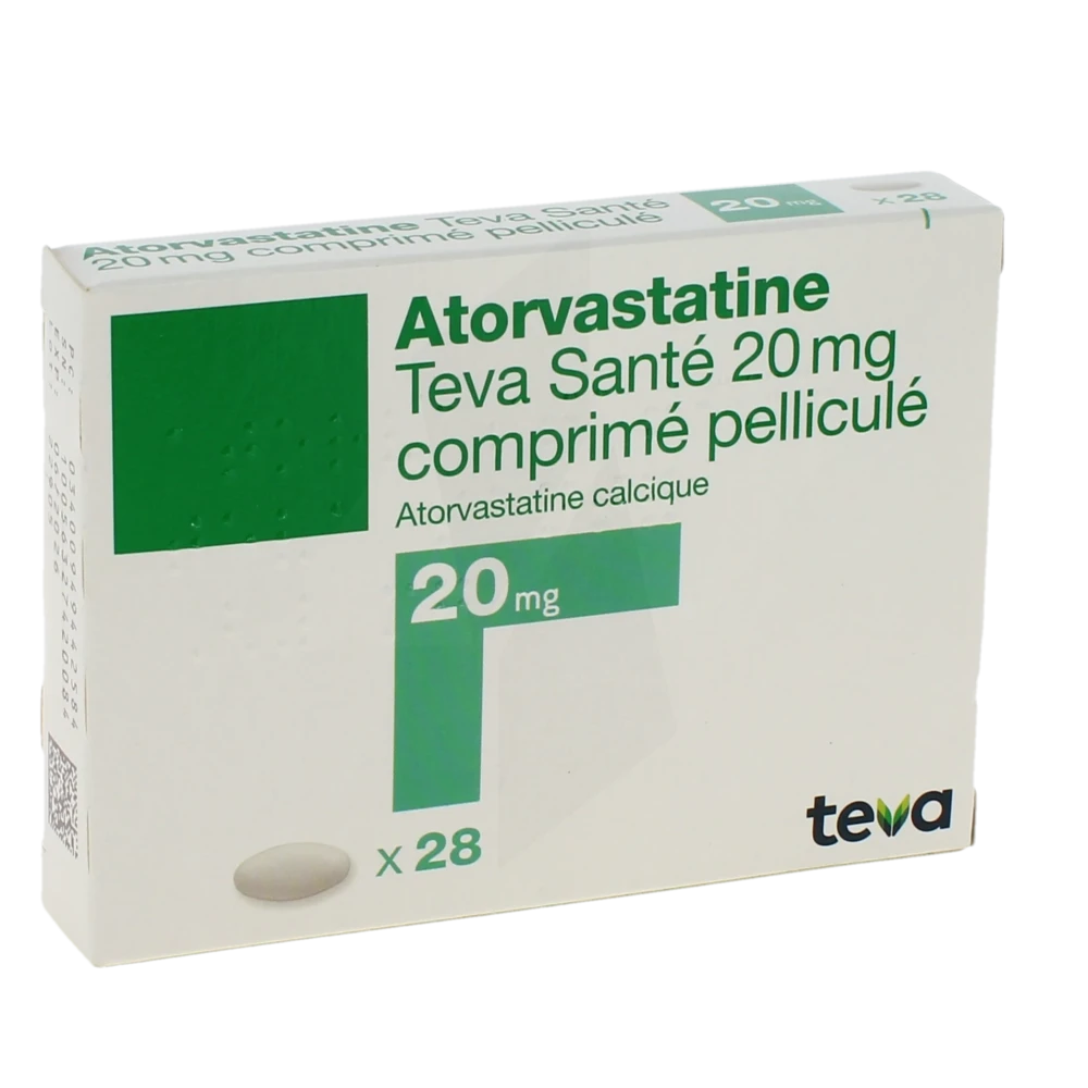 Atorvastatine Teva Sante 20 Mg, Comprimé Pelliculé