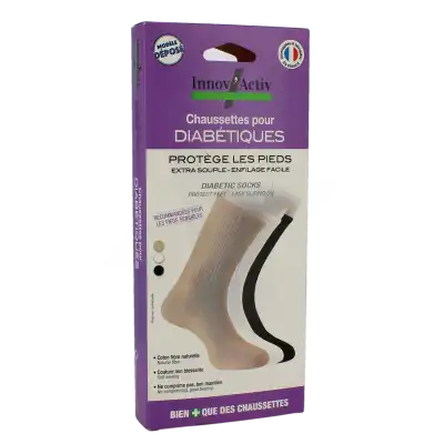 Innov'activ Chaussettes Pour Diabétiques Beige Pointure 41-43 à Gradignan