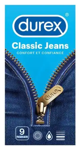 Durex Classic Jeans Préservatif Avec Réservoir B/9