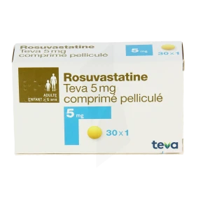 Rosuvastatine Teva 5 Mg, Comprimé Pelliculé