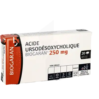 Acide Ursodesoxycholique Biogaran 250 Mg, Comprimé Pelliculé à LE LAVANDOU