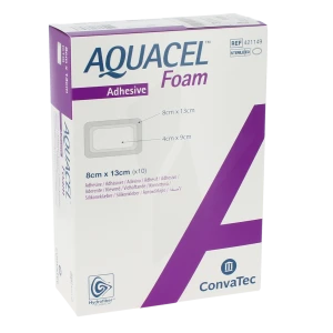 Aquacel Foam Pansement Hydrocellulaire AdhÉsif StÉrile 8x13cm B/10