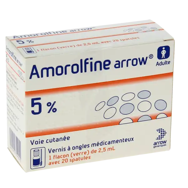 Amorolfine Arrow 5 %, Vernis à Ongles Médicamenteux