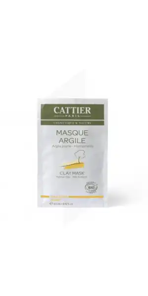 Cattier Masque Crème Argile Jaune Peau Sèche 12 Unidoses/5ml