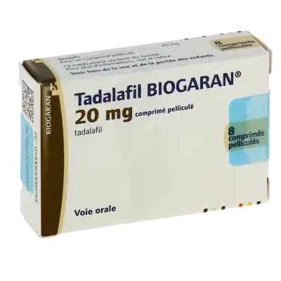 Tadalafil Biogaran 20 Mg, Comprimé Pelliculé à SAINT-PRIEST