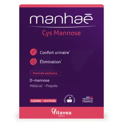Nutrisanté Manhae Cys Mannose Poudre 10 Sticks à VALENCE