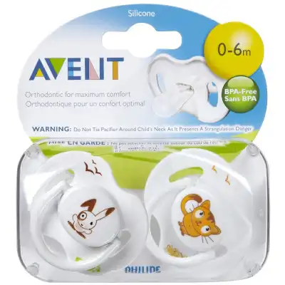 Avent Sucette Silicone 0-6mois Lapin B/2 à BOURBOURG