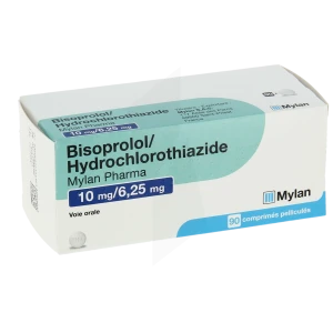 Bisoprolol/hydrochlorothiazide Viatris 10 Mg/6,25 Mg, Comprimé Pelliculé