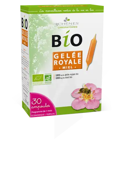3 Chenes Bio Gelée Royale Solution Buvable 30 Ampoules/10ml