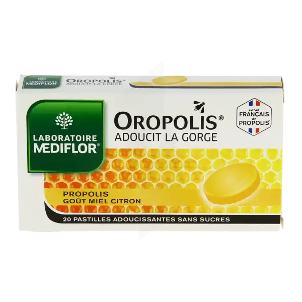 Oropolis Pastilles Sans Sucre Adoucissante Miel Citron B/8