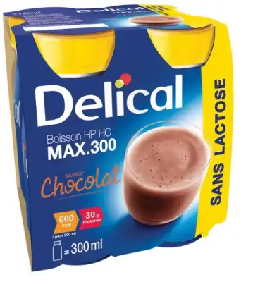 Delical Max 300 Sans Lactose Nutriment Chocolat 4 Bouteilles/300ml à Paris