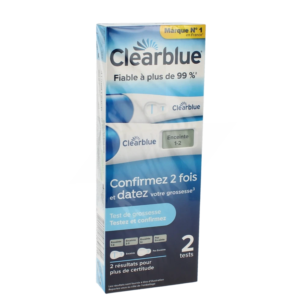 Clearblue Test De Grossesse Testez Et Confirmez B/2