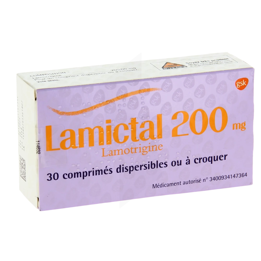 Lamictal 200 Mg, Comprimé Dispersible Ou à Croquer