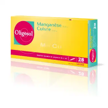 Oligosol Manganèse Cuivre Solution Buvable 28 Ampoules/2ml à Mérignac