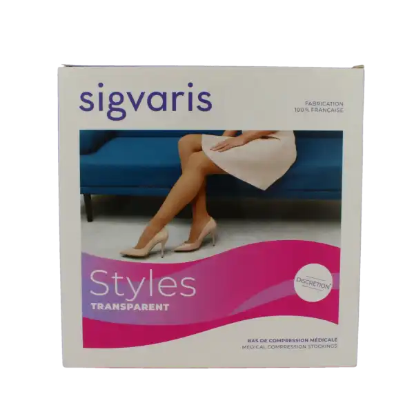 Sigvaris Styles Divin Eclat Transparent Bas Auto-fixants Classe 2 Femme Noir Normal S