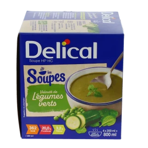 Delical Soupe Hp Hc Nutriment Velouté Légumes Verts 4bols/200ml