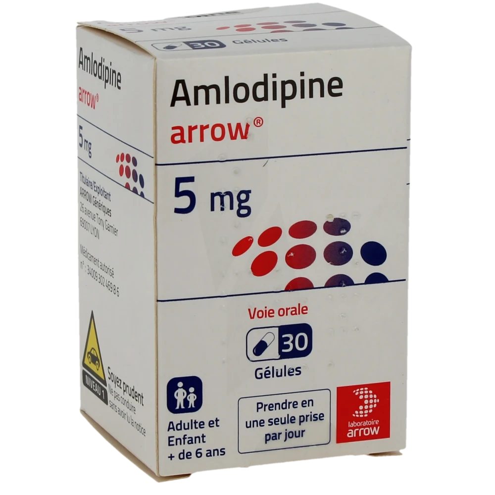 Amlodipine Arrow 5 Mg, Gélule