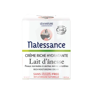 Natessance Lait D'anesse Crème Riche Hydratante Bio 50ml