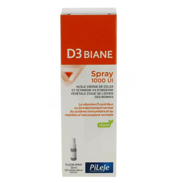 Pileje D3 Biane Spray 1000 Ui - Vitamine D Flacon Spray 20ml