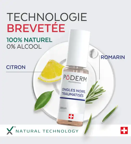 Poderm Fortifiant Huile-sérum Ongles Noirs Traumatisés Flacon De 8 Ml